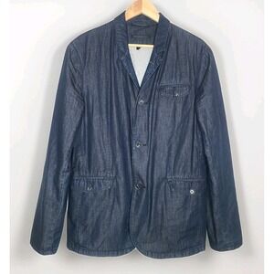 John Varvatos Star USA Mens 44 Medium Wash Blue Denim Chore Field Blazer